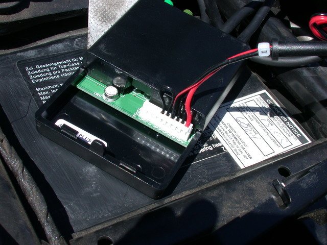 The bike power harness plugged in.