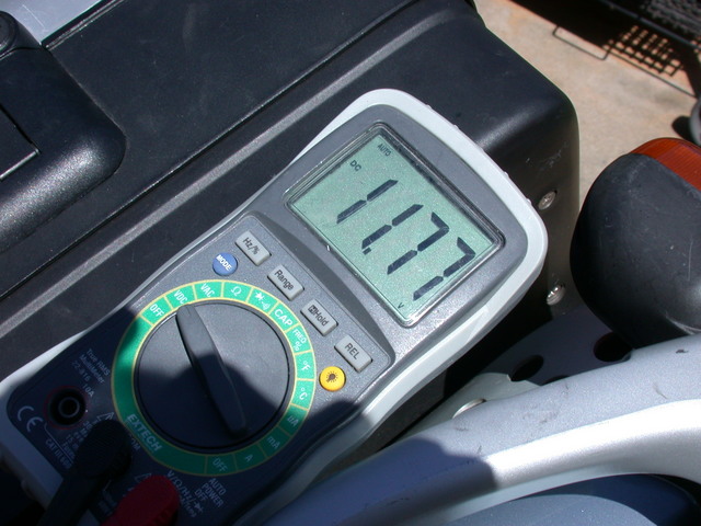 Multimeter reading close to 12 volts